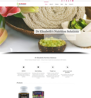 Dr. Elisabeth's Nutrition website by Lee Info Solutions, Kerala